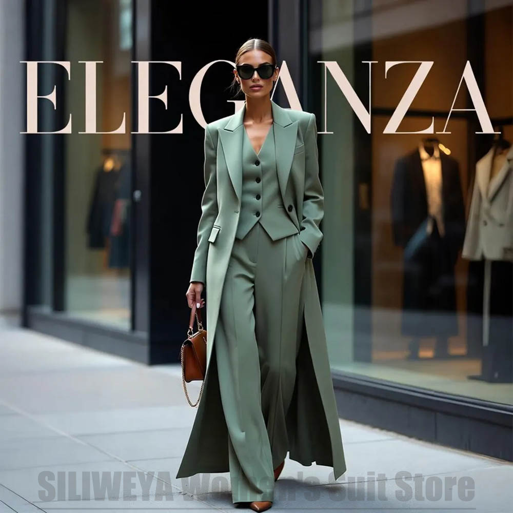 Women'S Office Formal Wear For Ladies - Elegancki damski garnitur trzyczęściowy z ostrymi