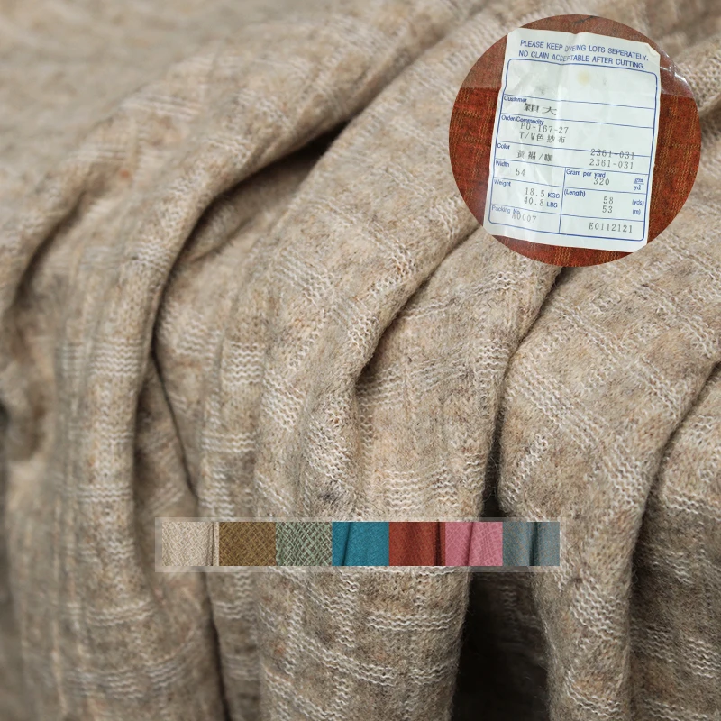 Tailored Coat Wool - Redraspberry Japanese Plaid Knitting 100%Wool Fabrics