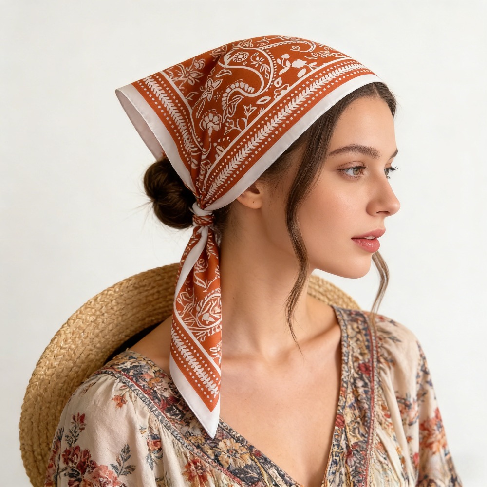 Scarf Silk Neck - 1 szt. apaszka jedwabna w wzór