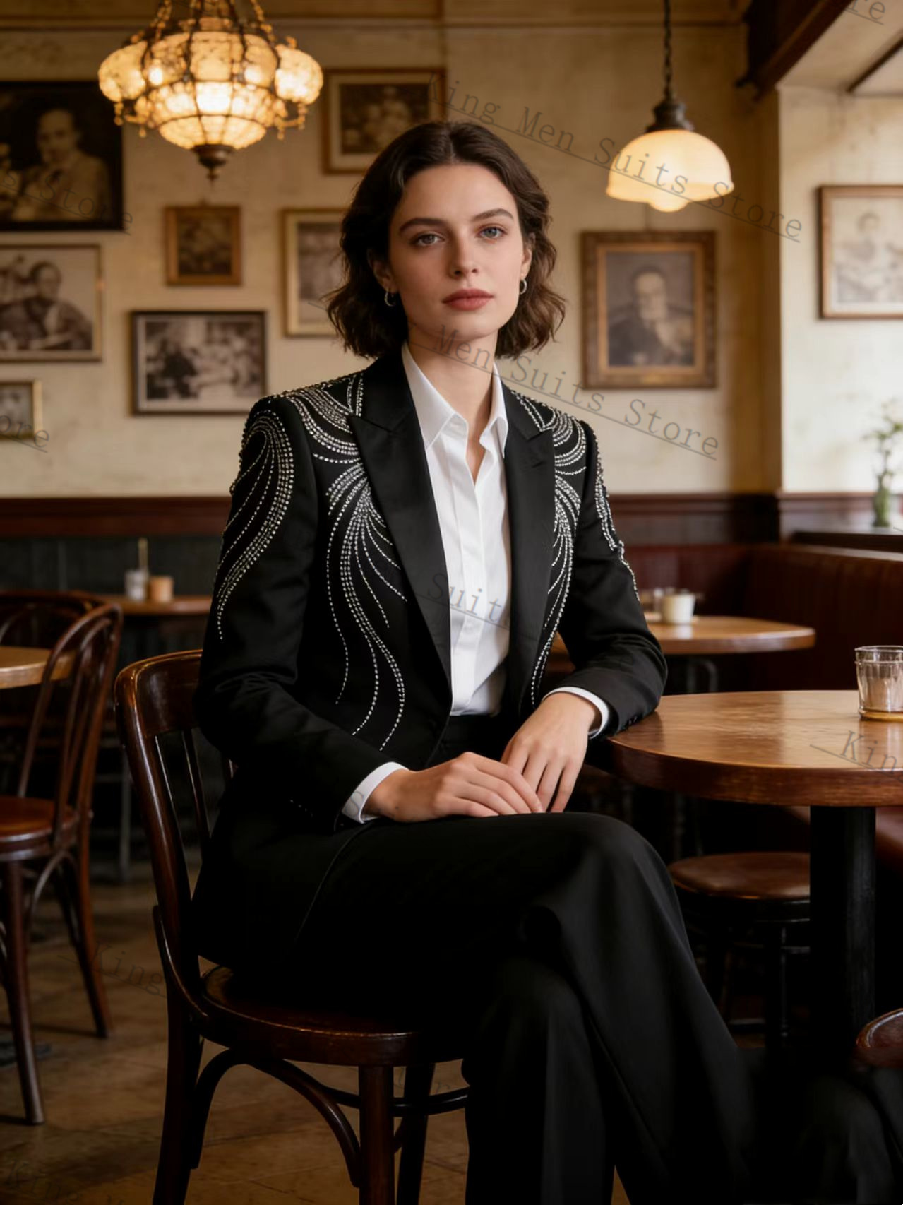 Czarny damski garnitur 2-częśc – Women'S Formal Wear Jackets recenzja i cena