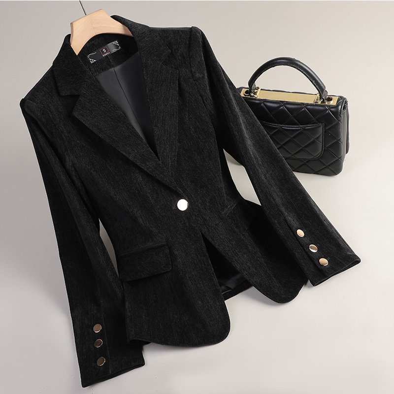 Żółta Złota Aksamitna Marynark – Women'S Formal Wear Jackets recenzja i cena