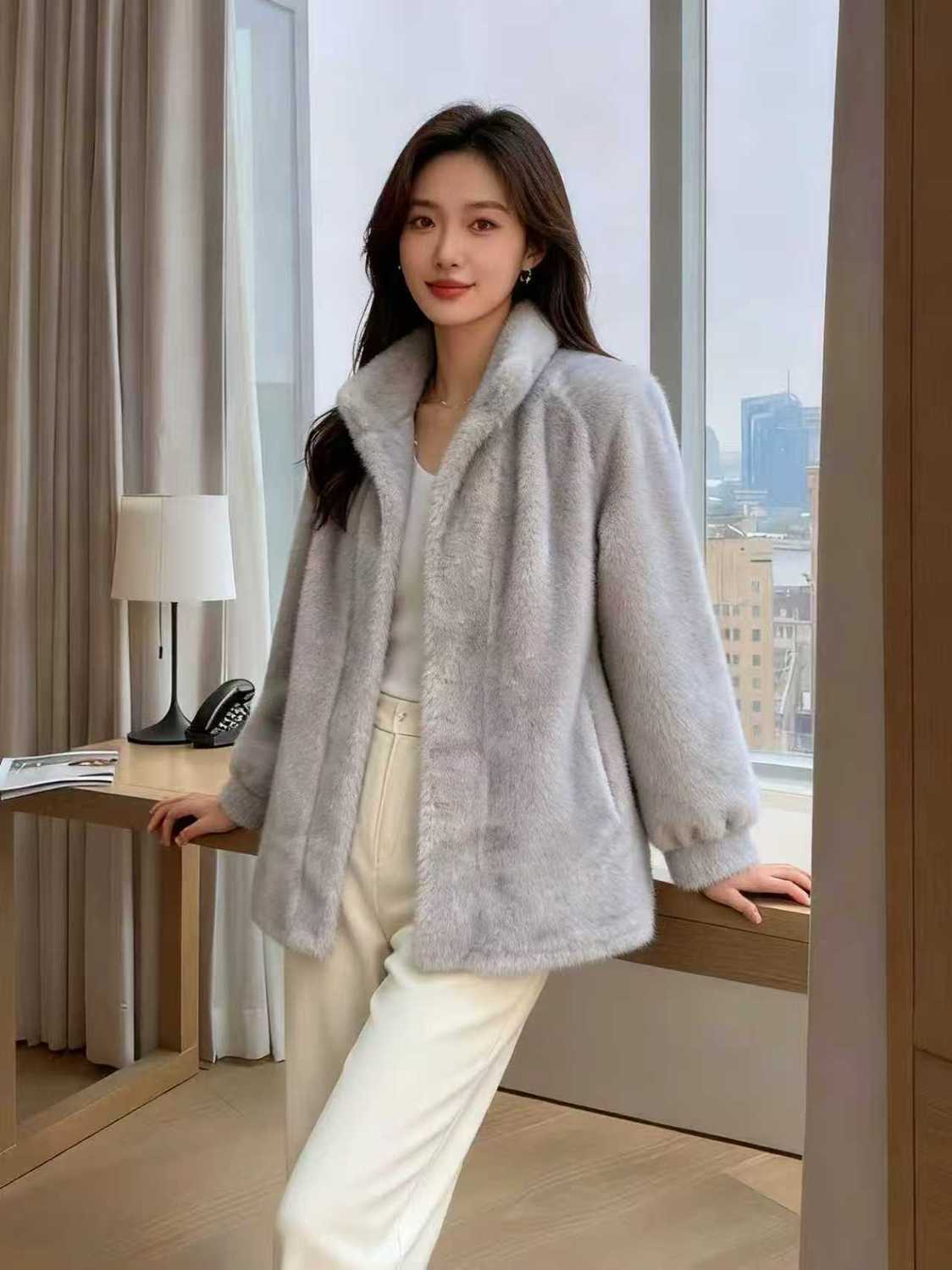 Sztuczne futro z norek, płaszc – Tailored Coat Wool recenzja i cena