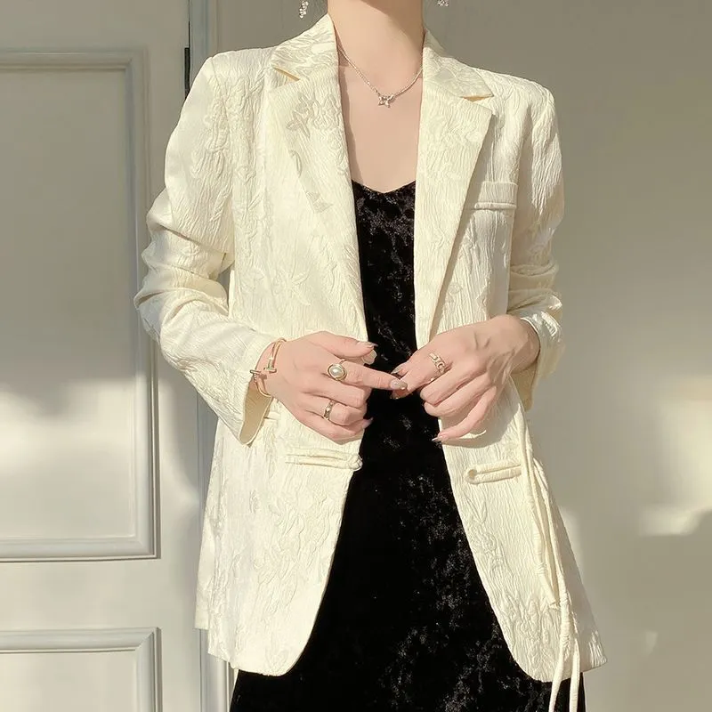 Damska biała teksturowana mary – Women'S Formal Wear Jackets recenzja i cena