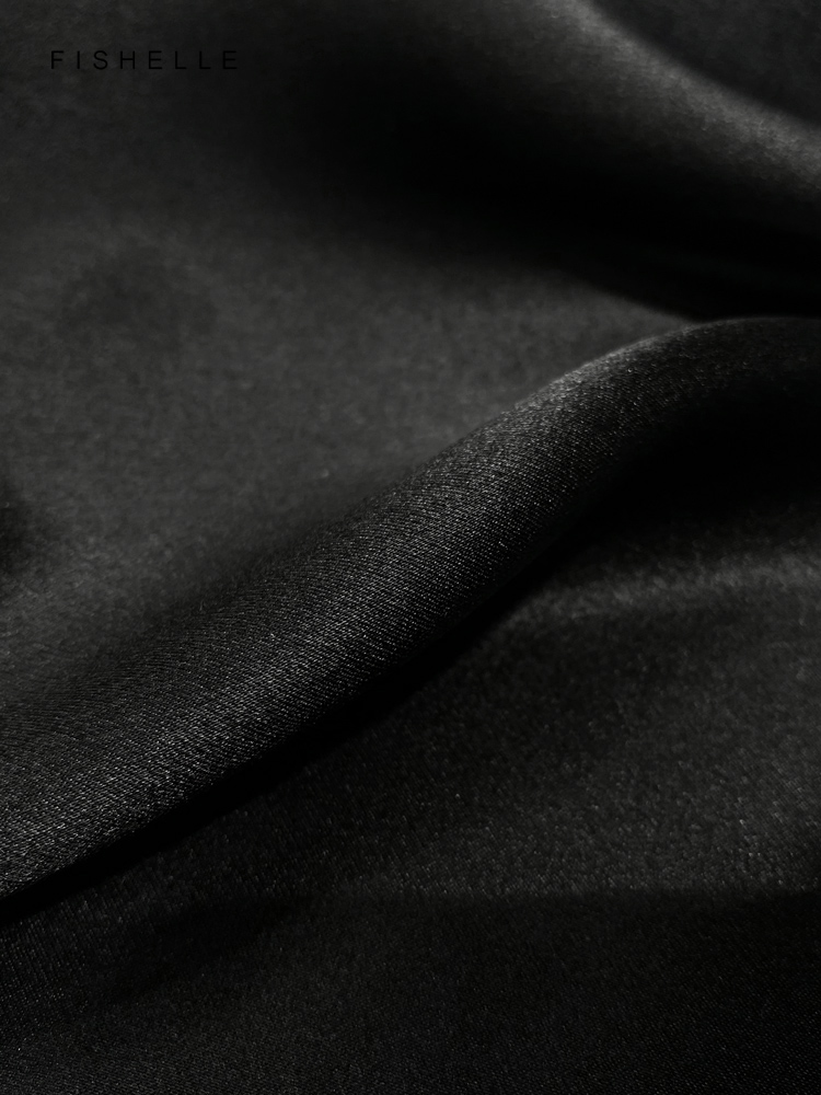 Jednolity kolor czarny czysty  – Scarf Silk Neck recenzja i cena